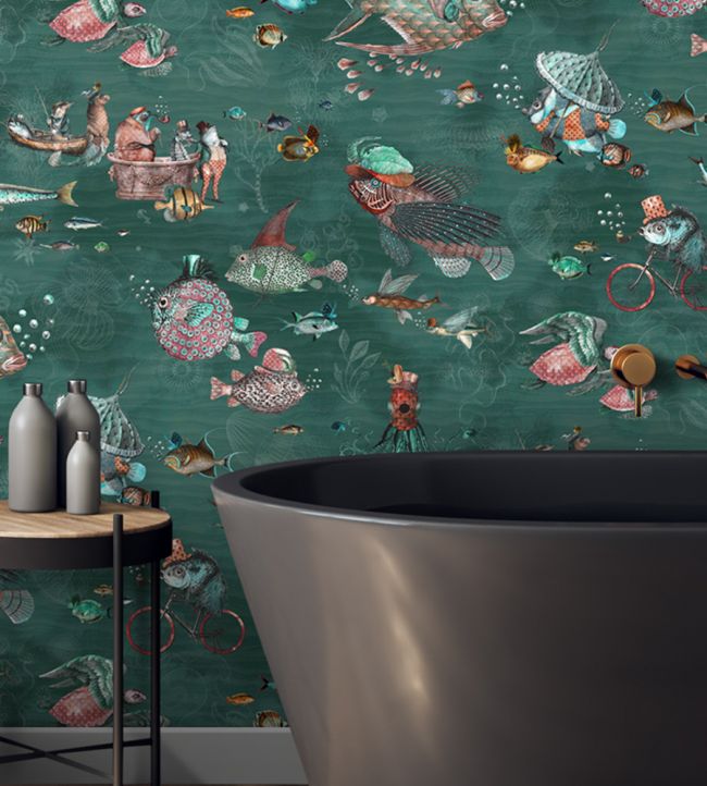 BMHD002-07E - Sea Life Wallpaper - Teal - Brand McKenzie