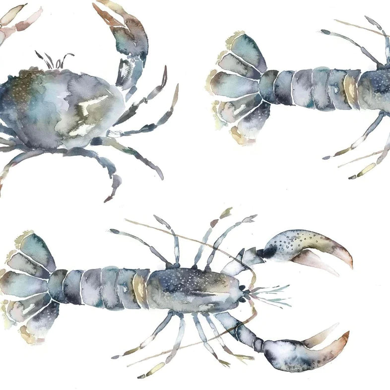 Crustaceans Slate Fabric