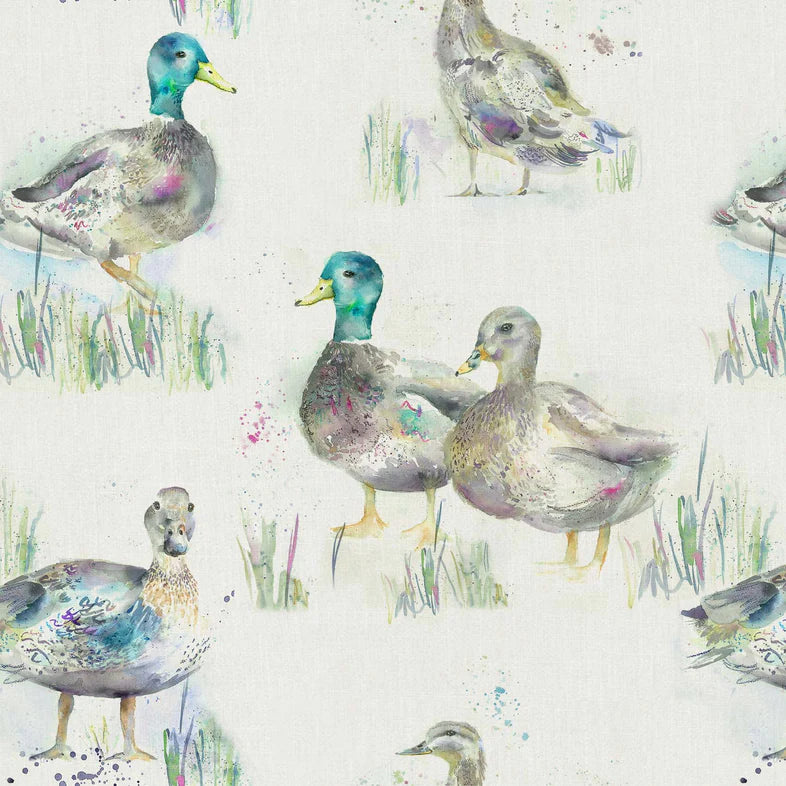 Darling Ducks Linen Fabric