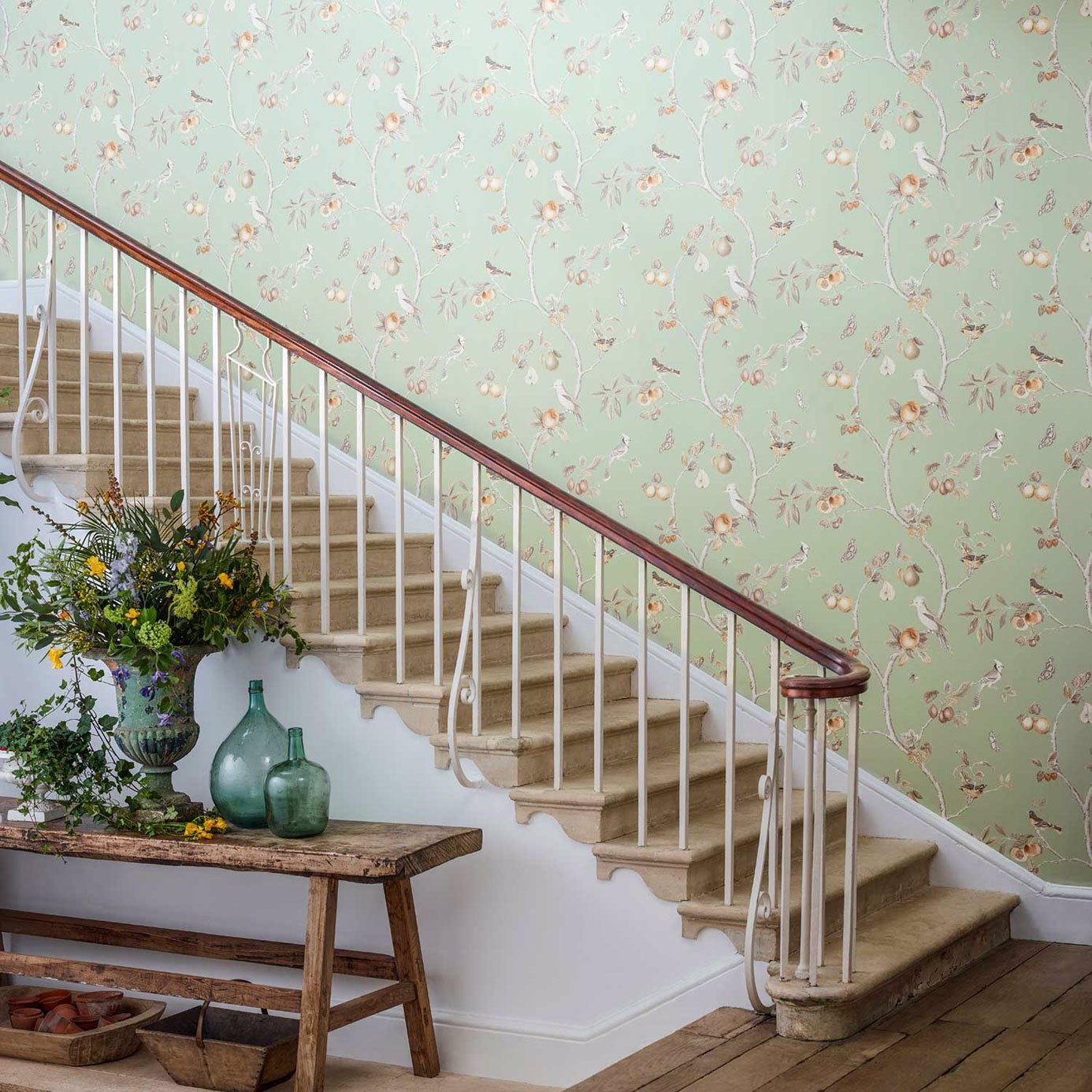 Fruit Aviary Wallpaper - Duck Egg/Multi - DART216312