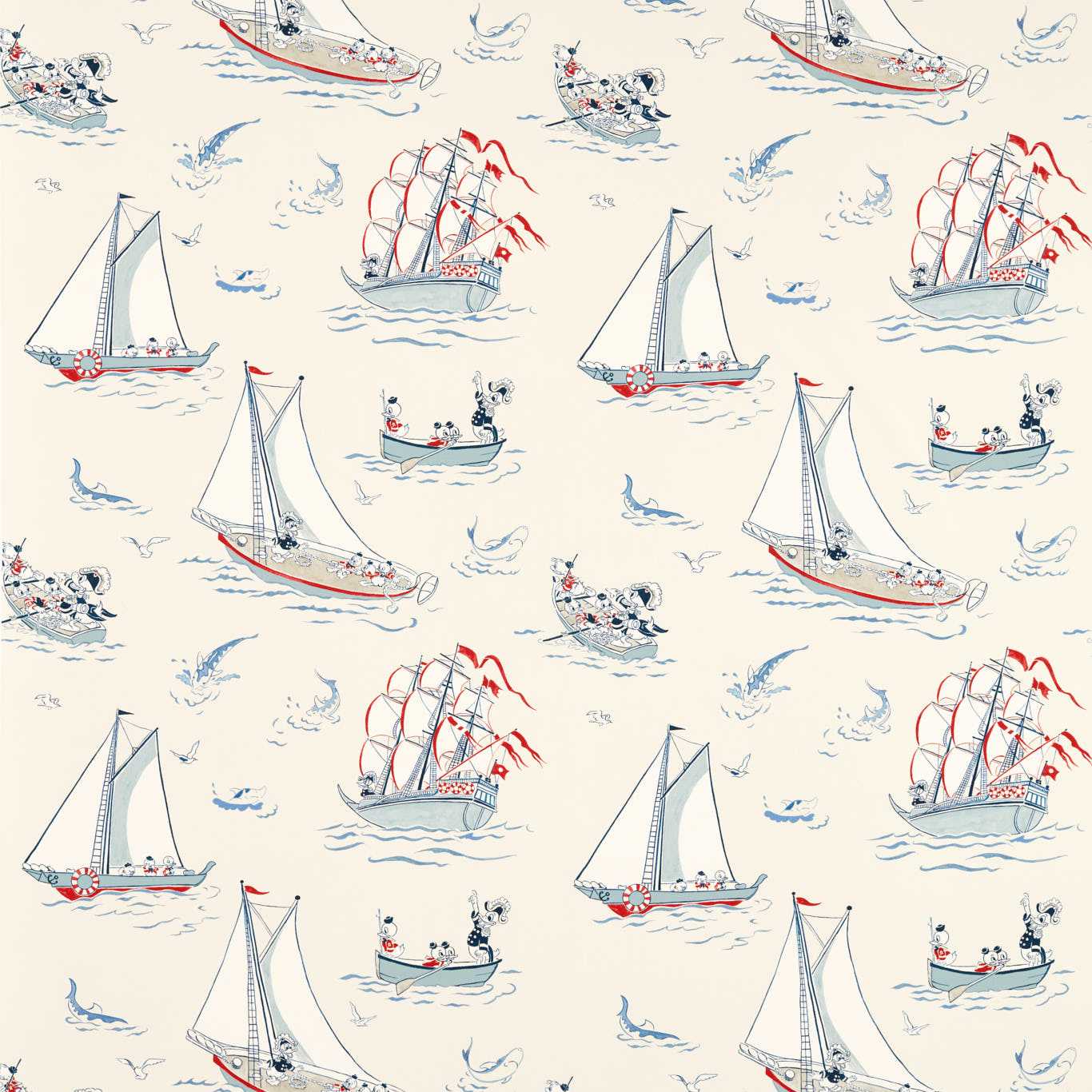 Donald Nautical Sea Salt Fabric