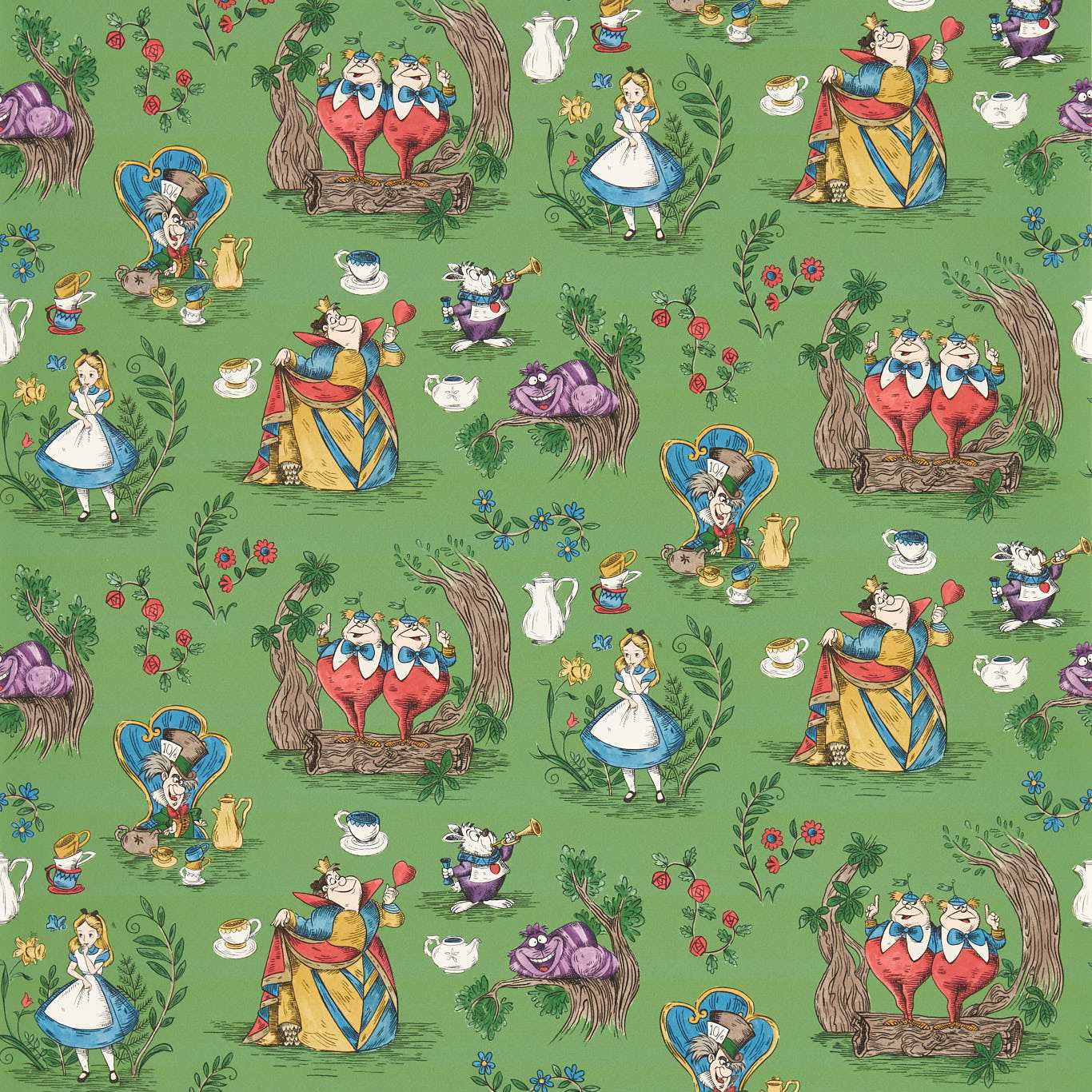 Alice In Wonderland Wallpaper - Gumball Green - DDIW217285