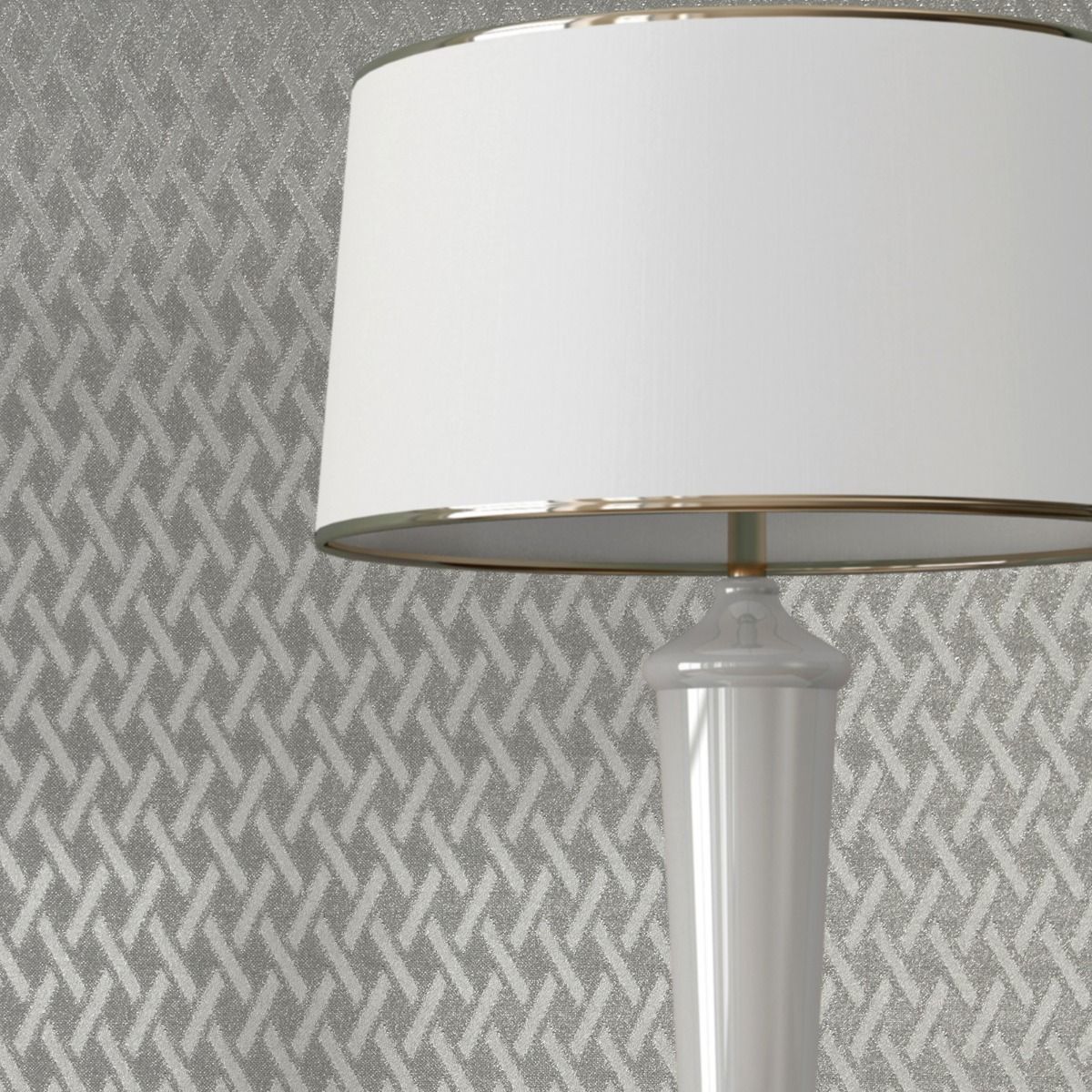 Foil Metallic Diamond Wallpaper - Silver - Debona