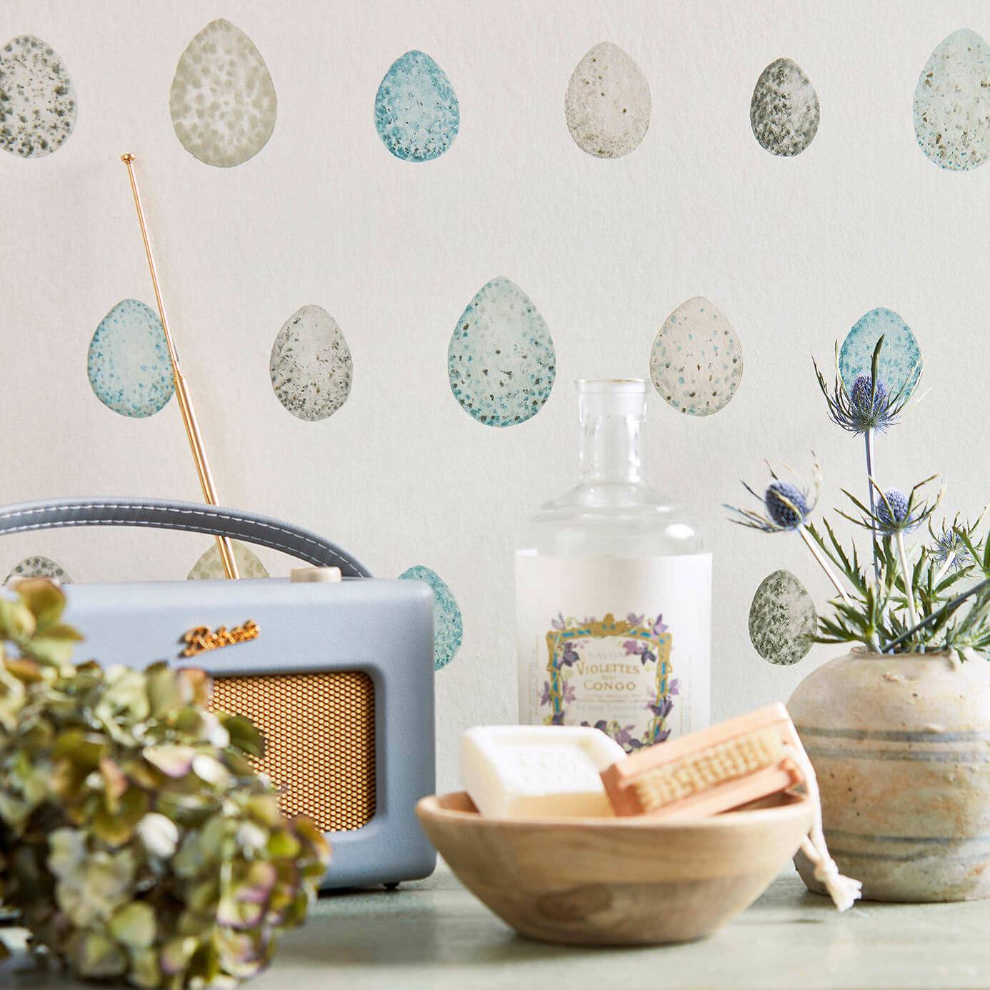 Nest Egg Wallpaper - Marine Aqua - DEBB216504
