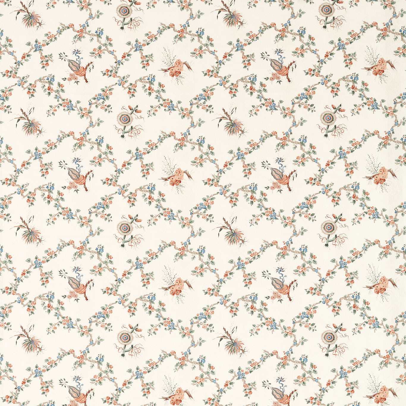 Trelliage Sandstone/Woad Fabric - Blue - Sanderson