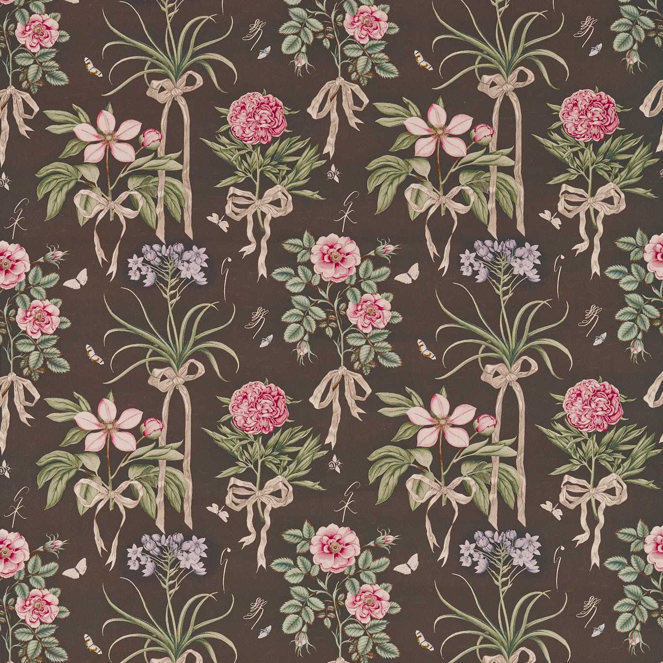 Cupid's Beau Morel/Mantle Fabric - Brown - Sanderson