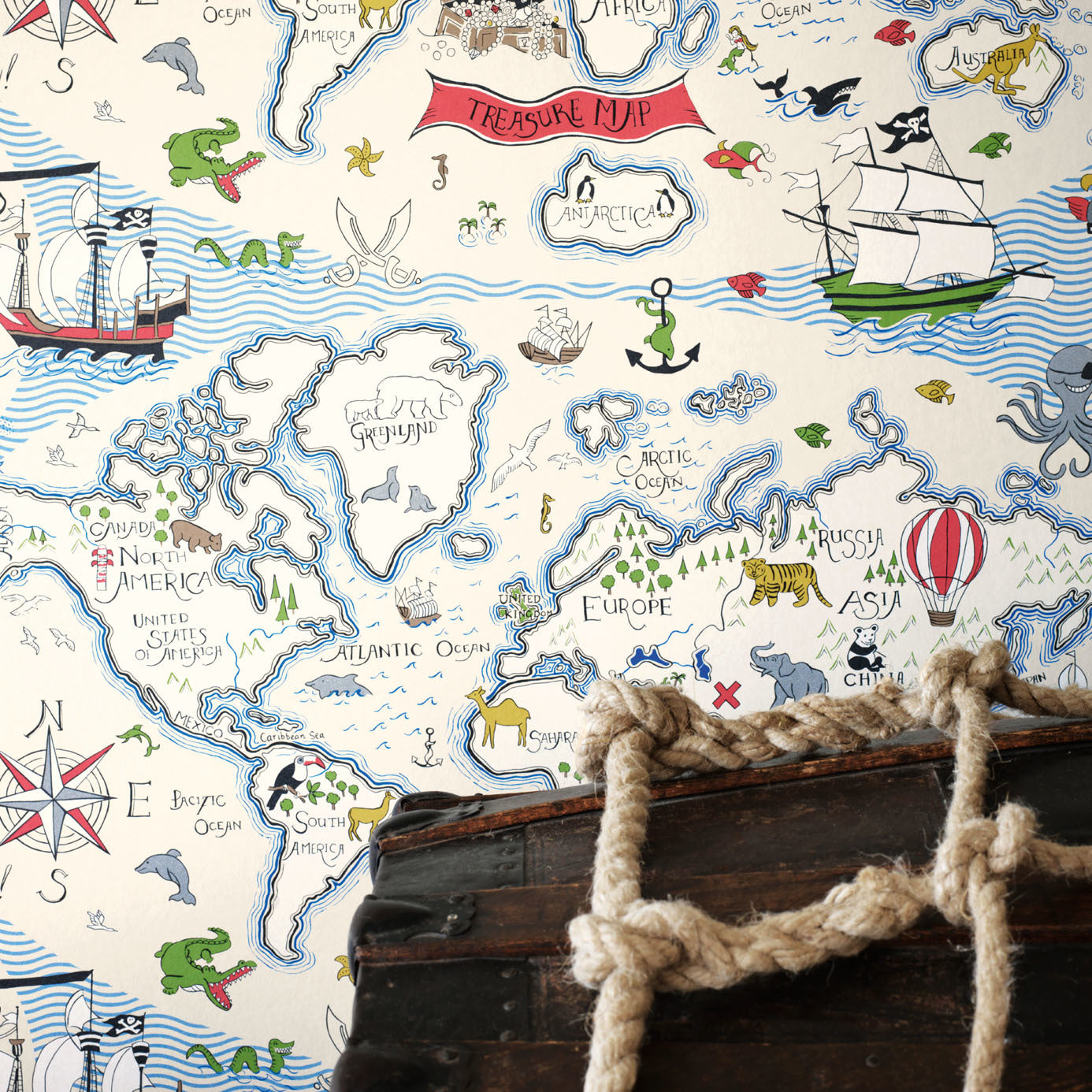 Treasure Map Wallpaper - Vanilla/Multi - DLIT214040