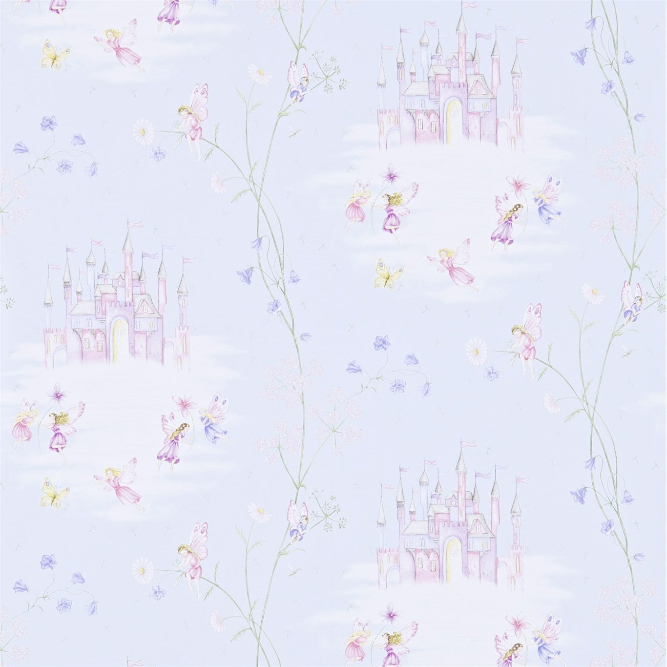 Fairy Castle Wallpaper - Blue - DLIT214045
