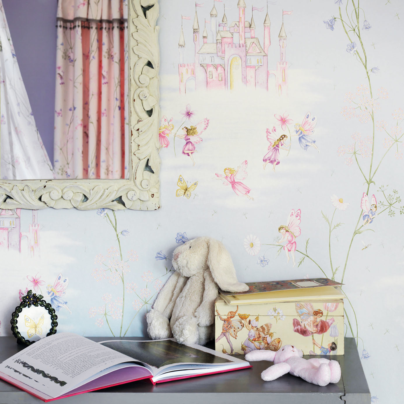 Fairy Castle Wallpaper - Blue - DLIT214045