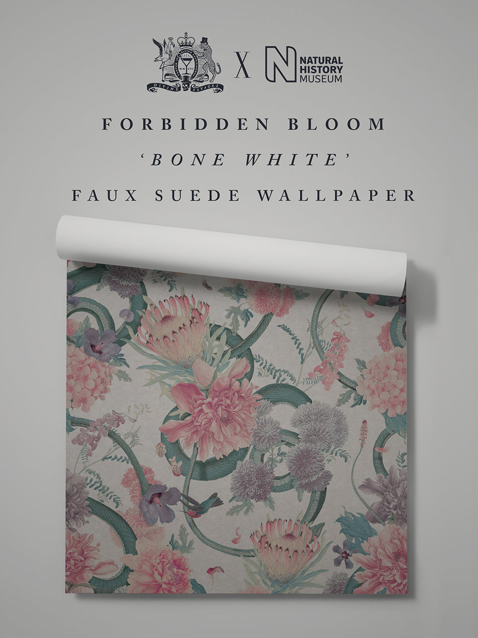 Forbidden Bloom Faux Suede Wallpaper