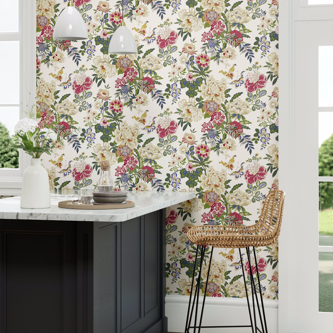 Emperor Peony Wallpaper - Lotus Pink - DWAW217121