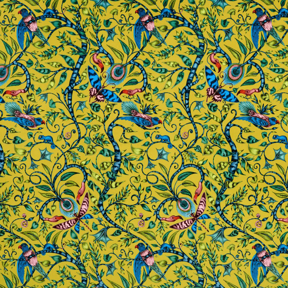 Rousseau Velvet Fabric - Yellow - Emma J Shipley