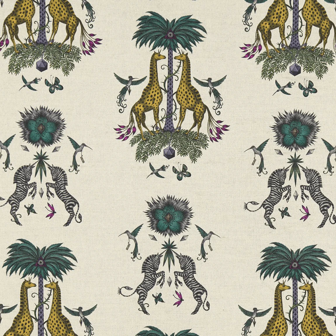 Creatura Linen Fabric - Green - Emma J Shipley