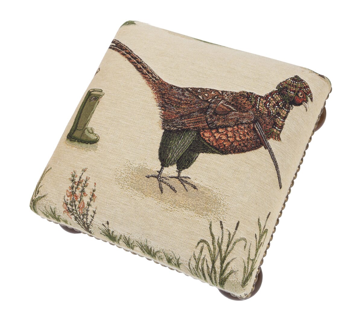 Phillip Pheasant Tapestry Footstool