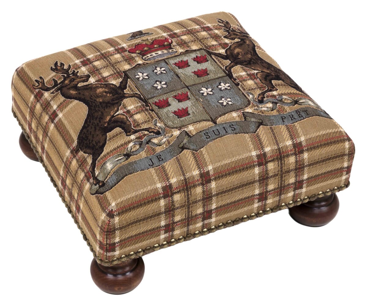 Highland Heritage Beige Tapestry Footstool