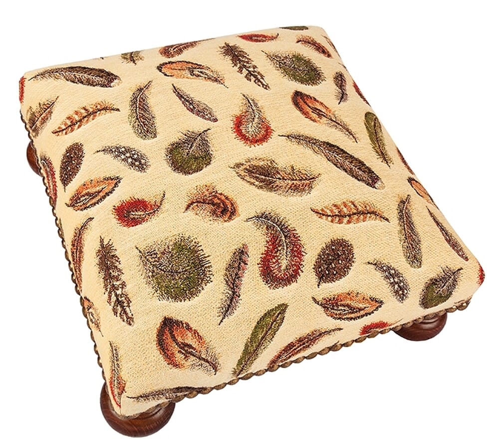Feathers Tapestry Footstool