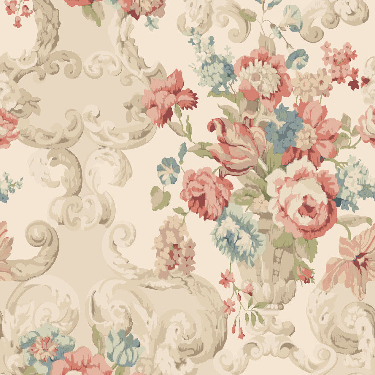 Floral Rococo Wallpaper