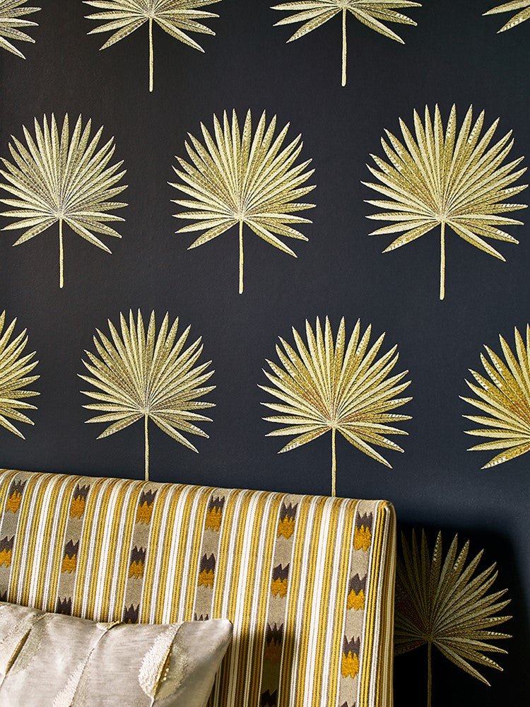Fortunei Wallpaper - Black/Gold - J182W-06 - Jane Churchill