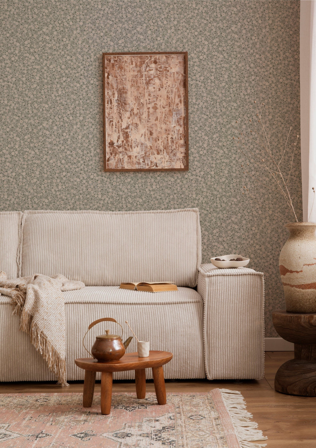 Freja Wallpaper - Meadow - Summer Gray