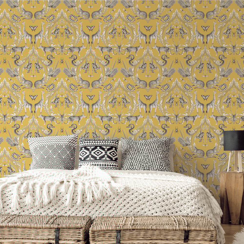 Bazaar Animal Damask Wallpaper