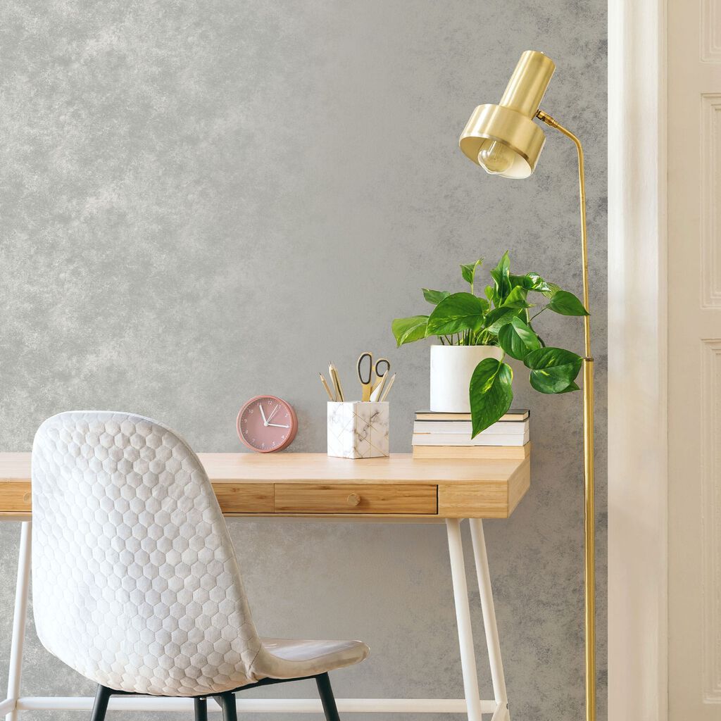 Gilded Concrete Wallpaper - Pearl - Boutique Luxury