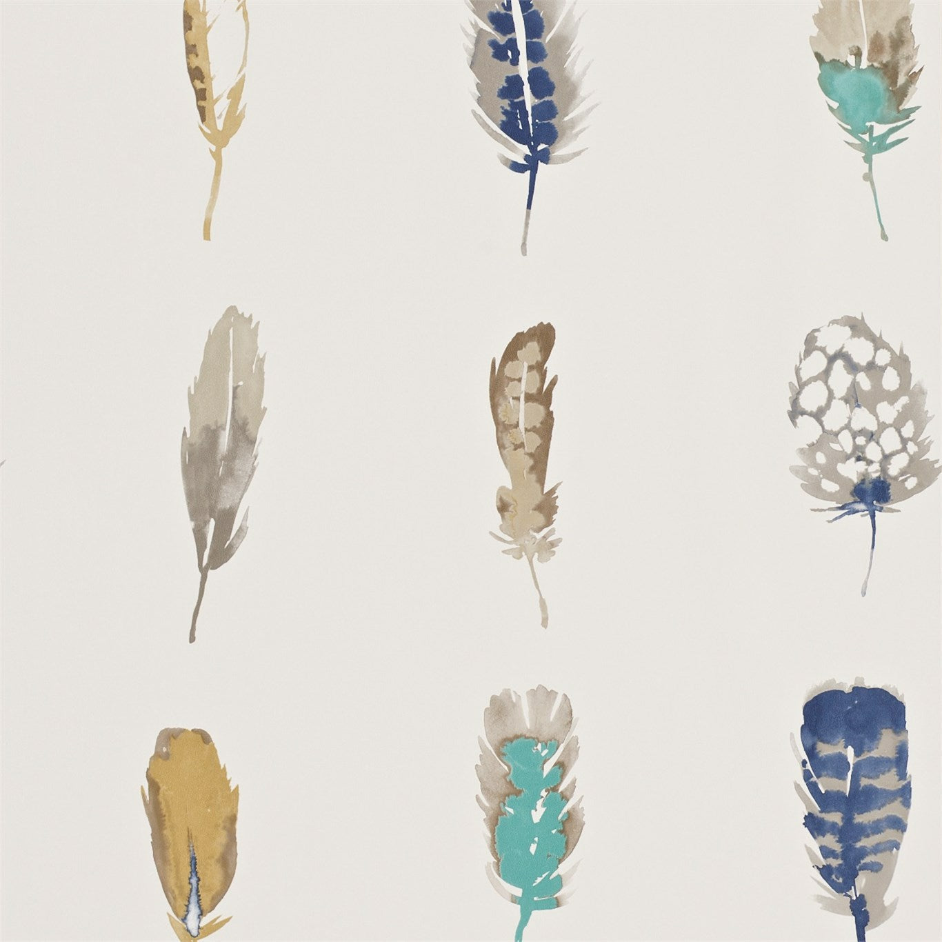 Limosa Wallpaper - Indigo / Mustard / Stone - HAMA111075