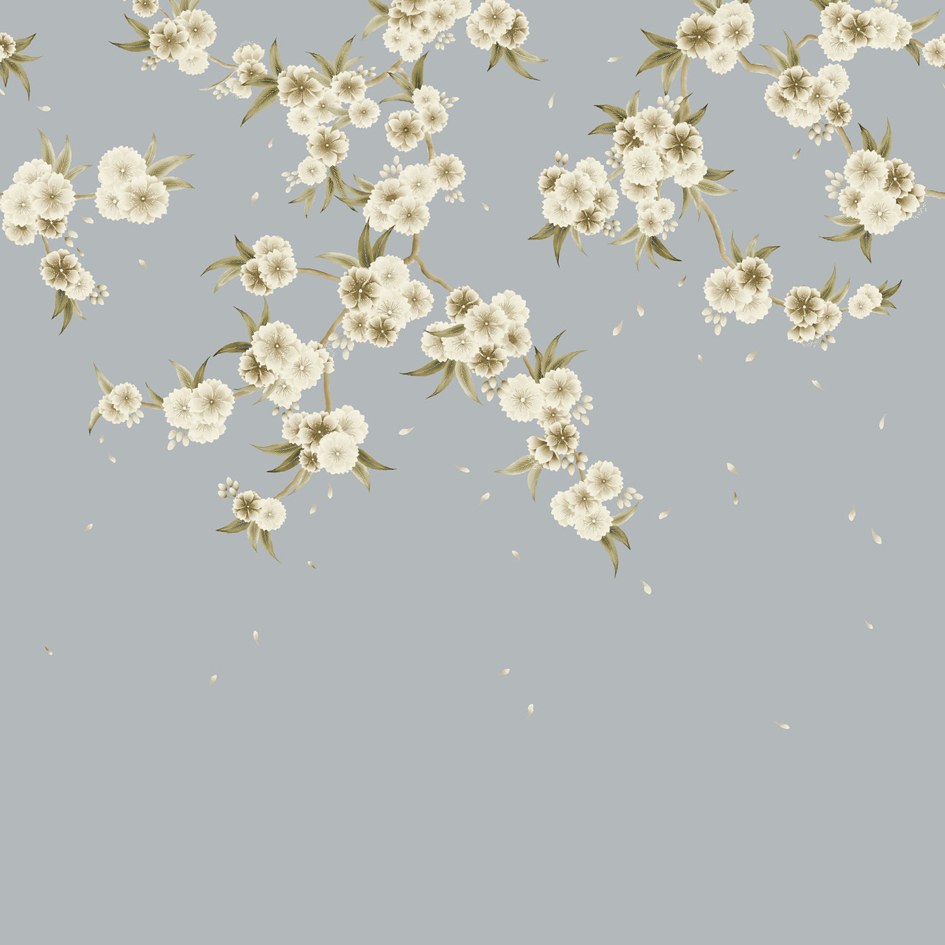 Rosa Wallpaper - Feather Grey/ Paper Lantern/Oyster - HDHW112888