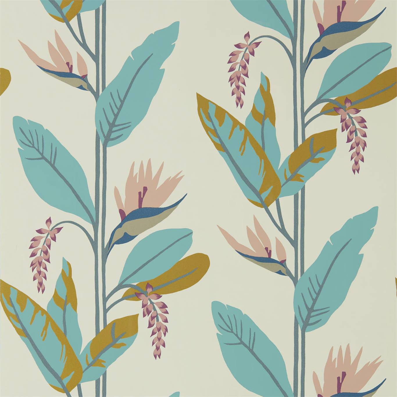 Llenya Wallpaper - Blush/Harbour/Gold - HMIW112239