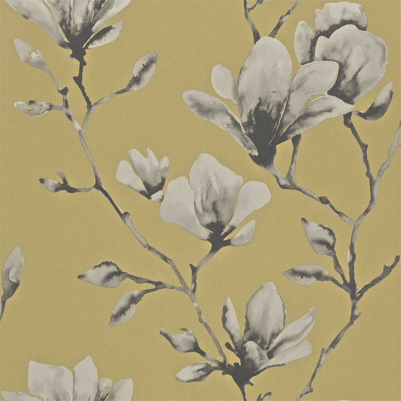 Lotus Wallpaper - Mustard - HMOW110879