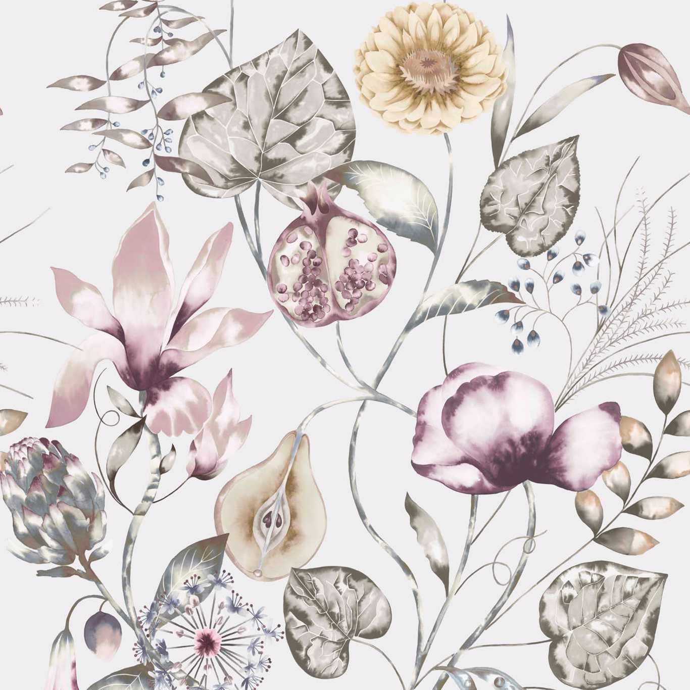 Quintessence Wallpaper - Ochre / Olive / Heather - HSTO111488