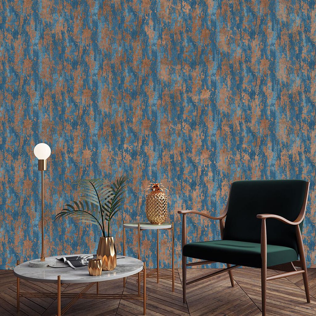 Industrial Texture Wallpaper - Turqouise- Boutique Luxury