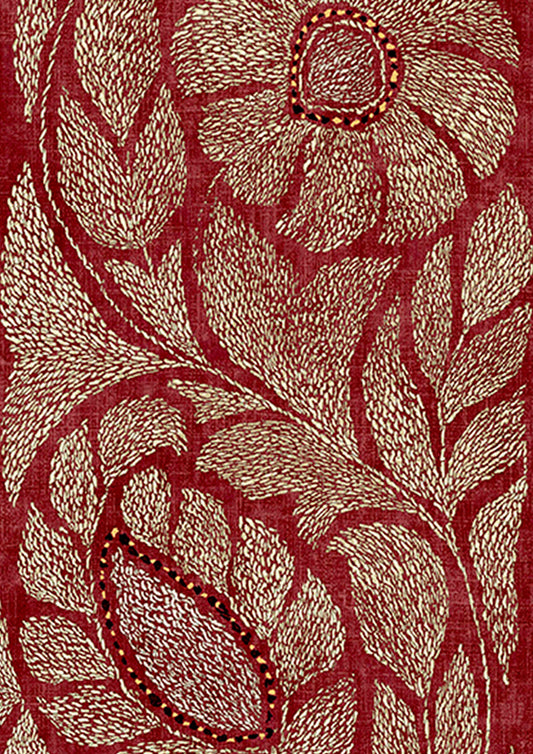Kashmiri Wallpaper - Garnet Gold - Lewis & Wood