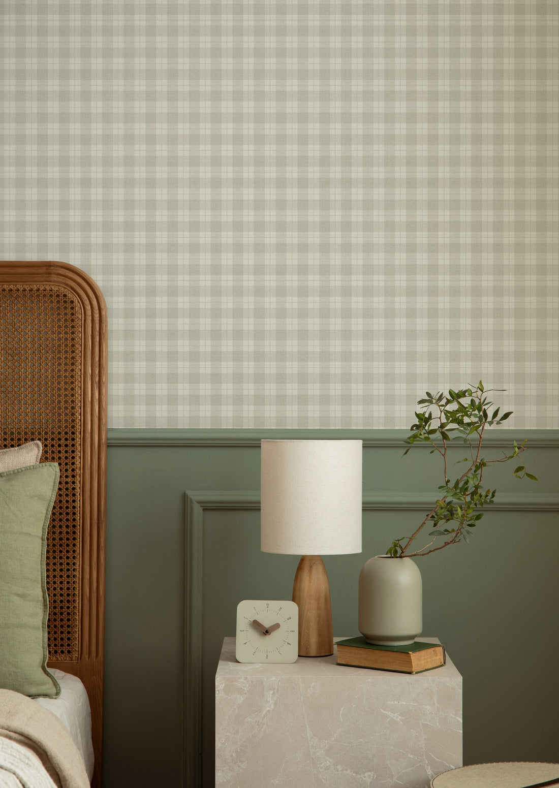 Kontroller Checks Wallpaper - Gray - Summer Gray