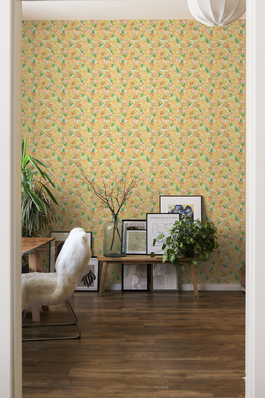 Lola, Petit Wallpaper - Yellow - Summer Gray