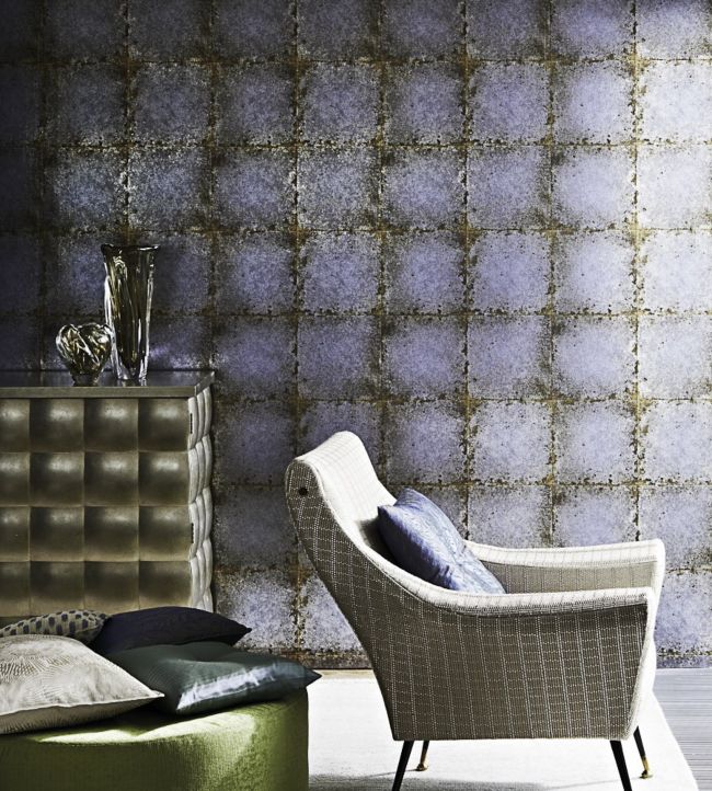 Lustre Tile Wallpaper - Sapphire - ZTOT312832 - Zoffany