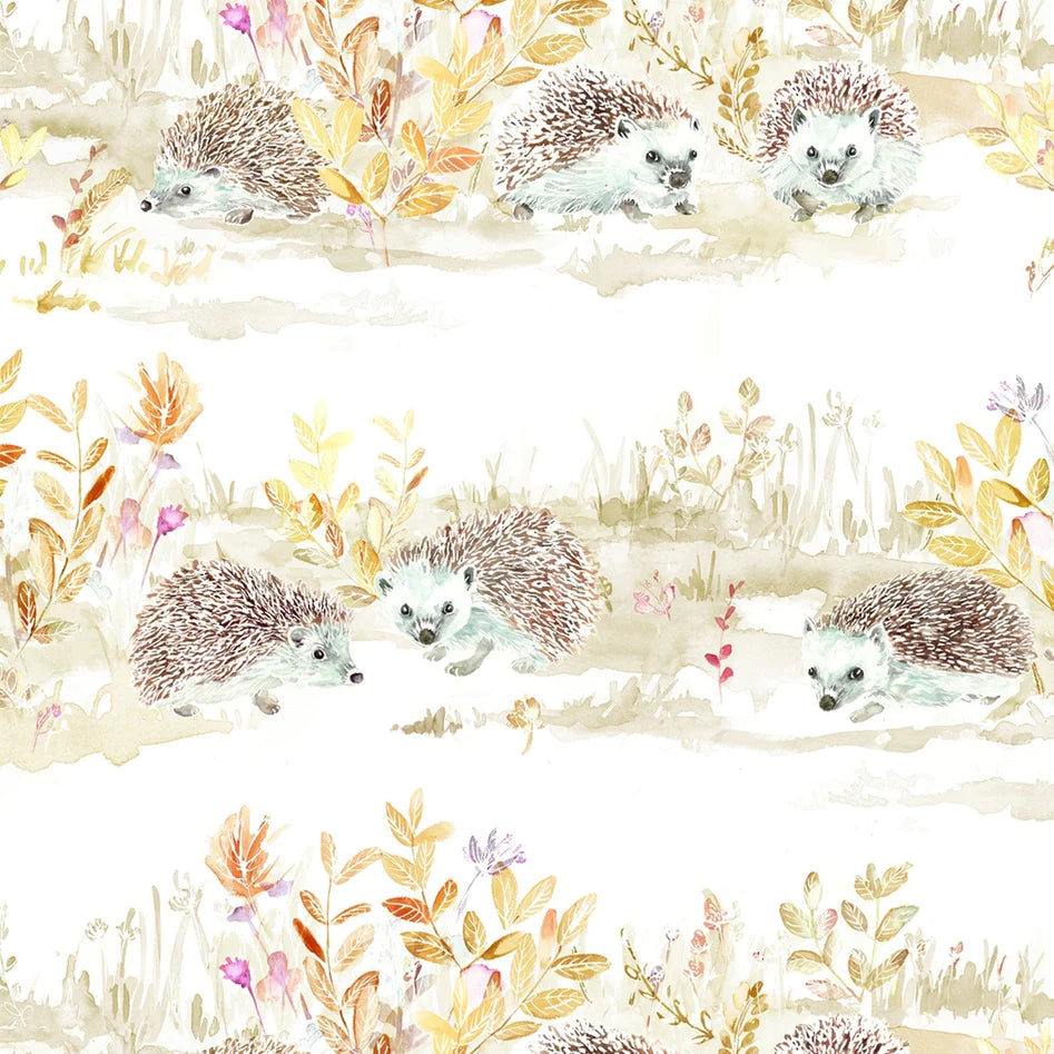 Mr And Mrs Hedgehog Linen Fabric