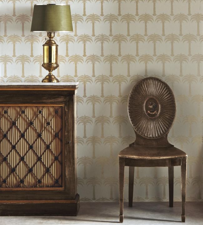 Marrakech Palm Wallpaper - Soft Gold - BG1200 - 102 - Barneby Gates