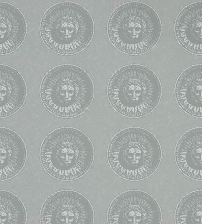 Medallion Wallpaper - Silver/Perfect White - ZPLW312976 - Zoffany