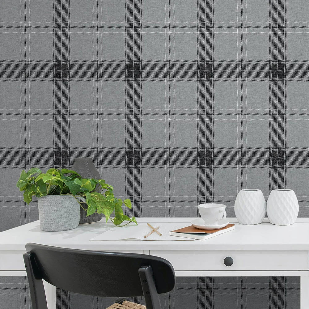 Manorvale Plaid Peel & Stick Wallpaper