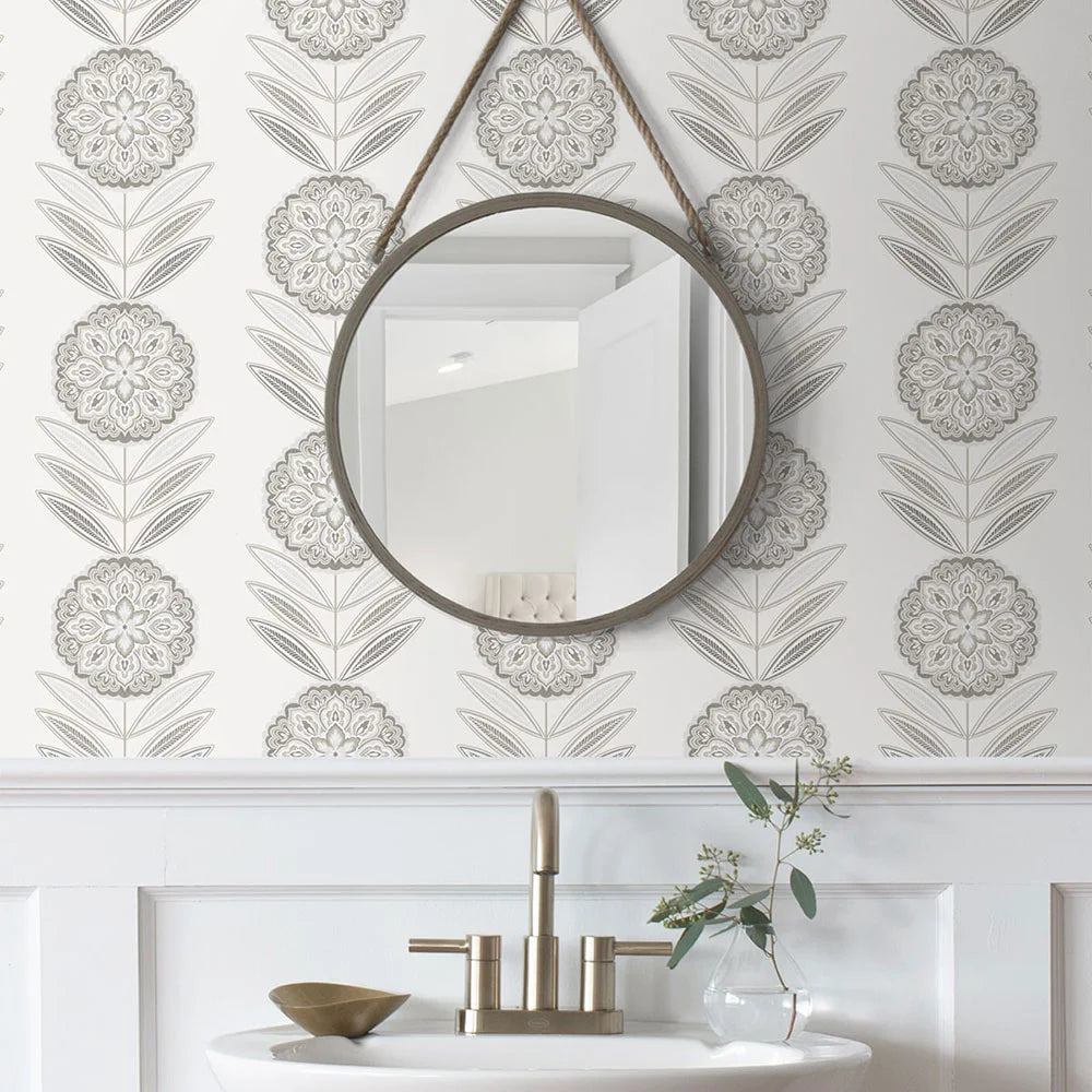 Folk Flowers Peel & Stick Wallpaper