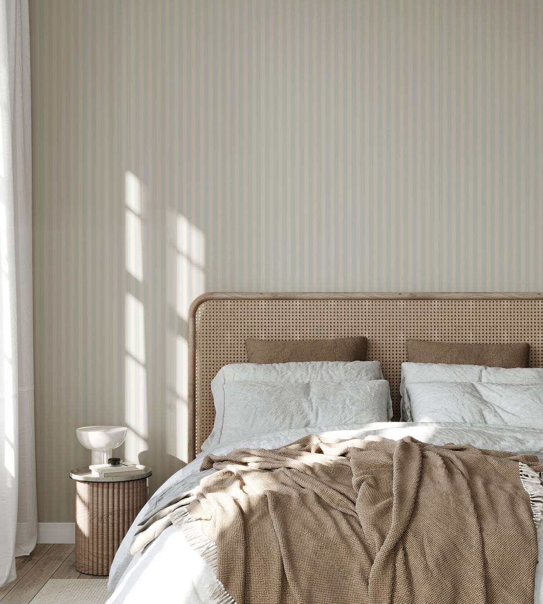 Newport Stripes Wallpaper - Blue - Summer Gray