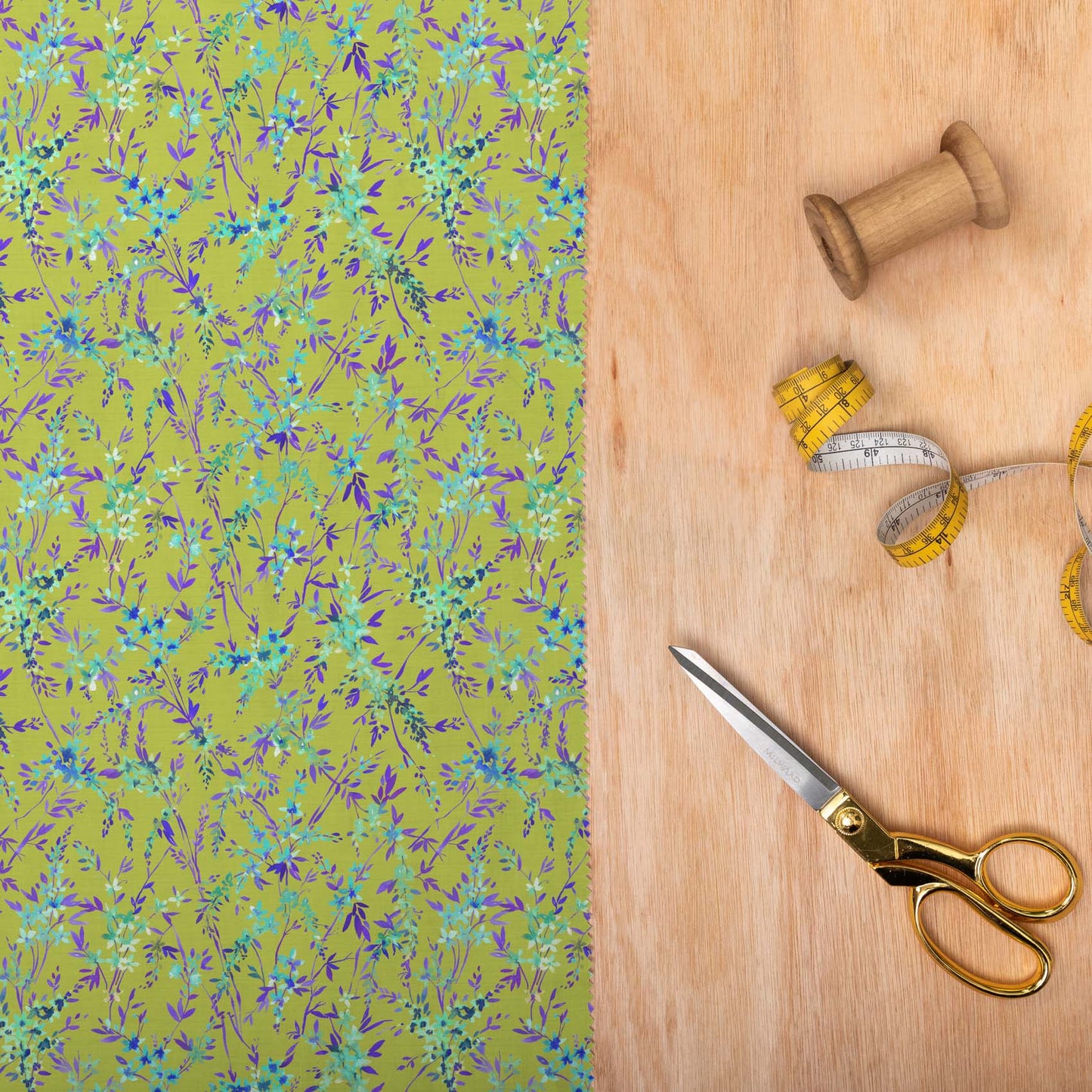 Orivietta Zest Lime Lomond Pima Lawn Cotton - Dress Fabric