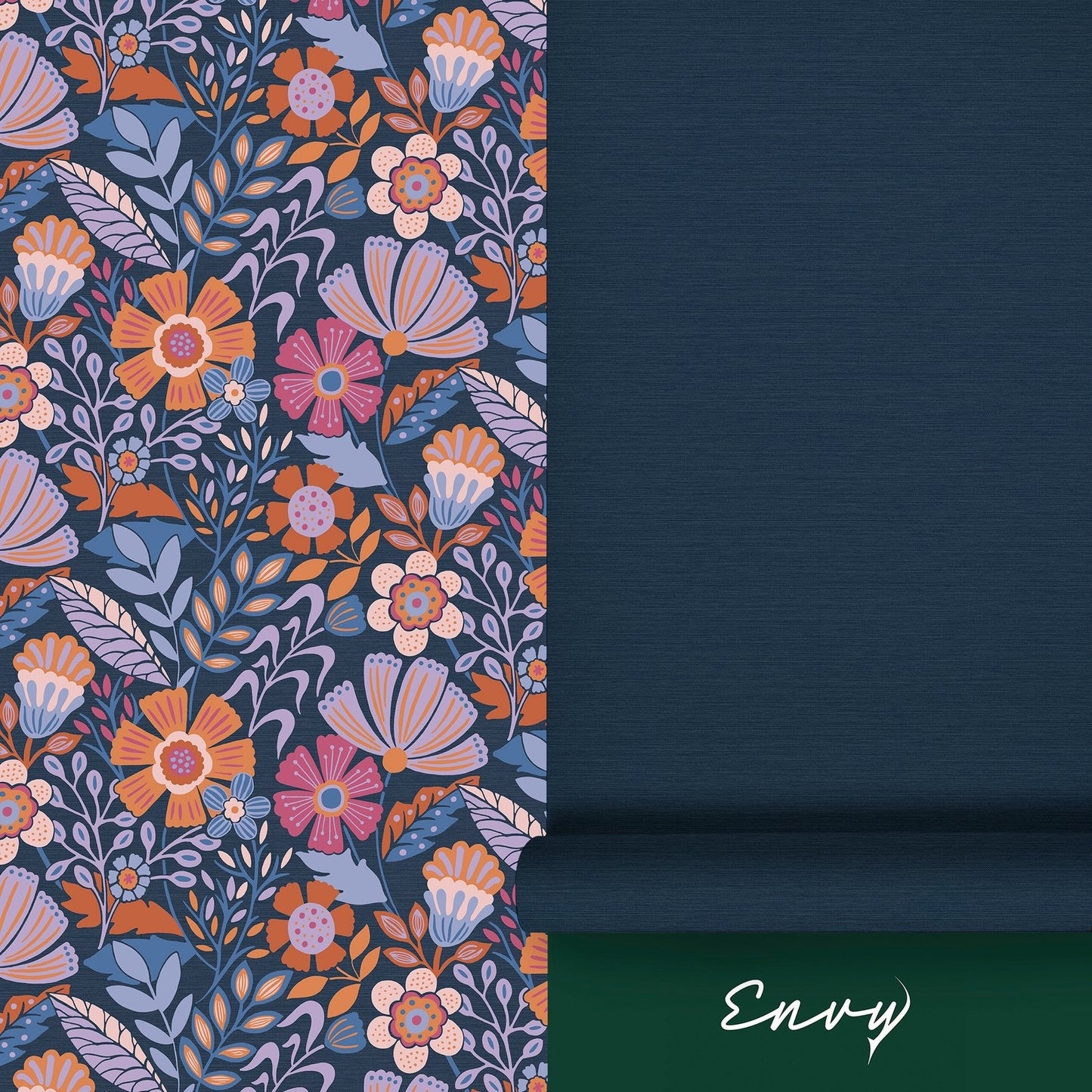Oopsy Daisy Wallpaper - Blue Lilac Tangerine - Envy