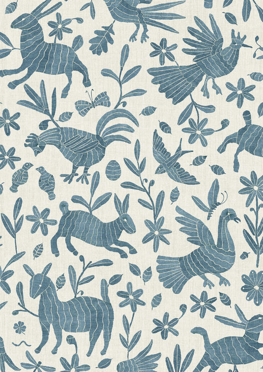 Otomi Wallpaper - Bluebird - Lewis & Wood