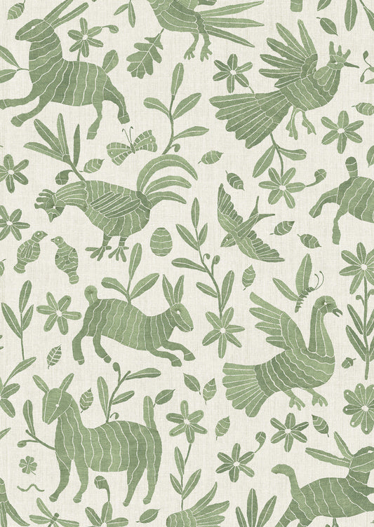 Otomi Wallpaper - Leafy - Lewis & Wood