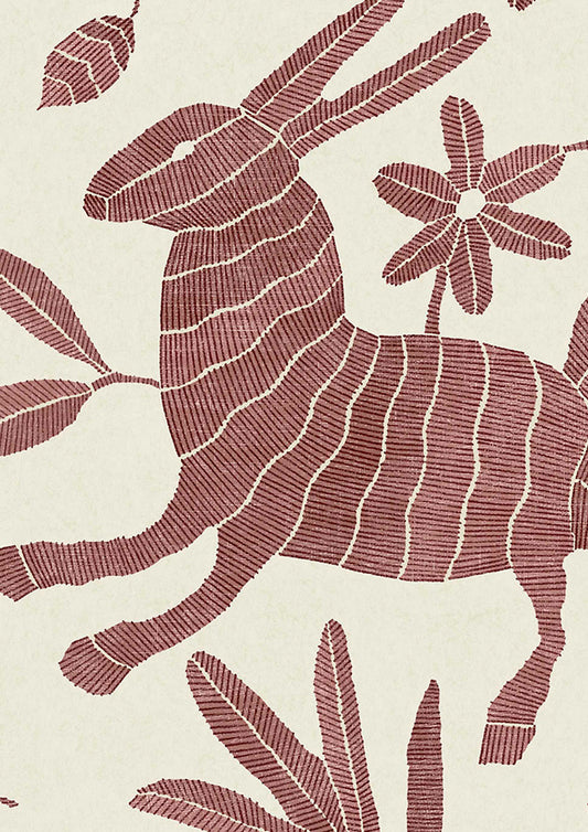 Otomi Wallpaper - Rosy - Lewis & Wood
