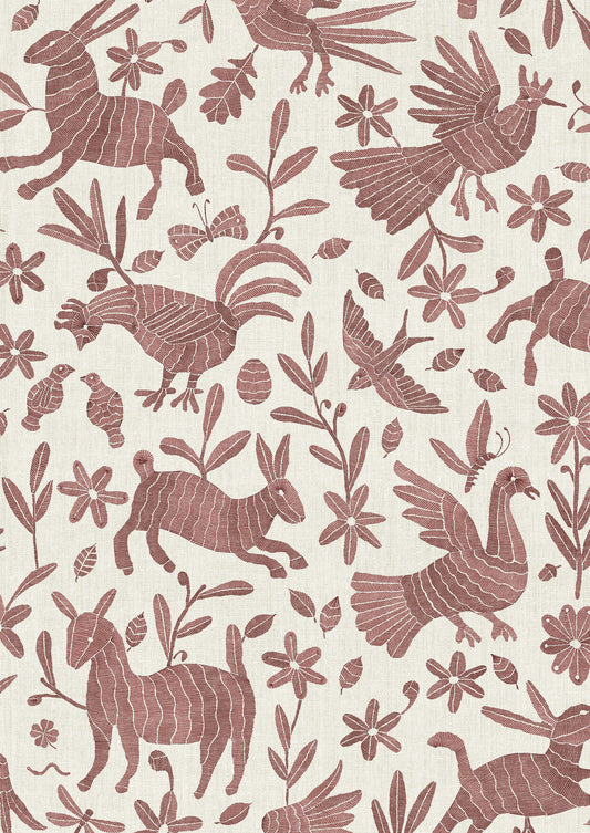Otomi Wallpaper - Rosy - Lewis & Wood