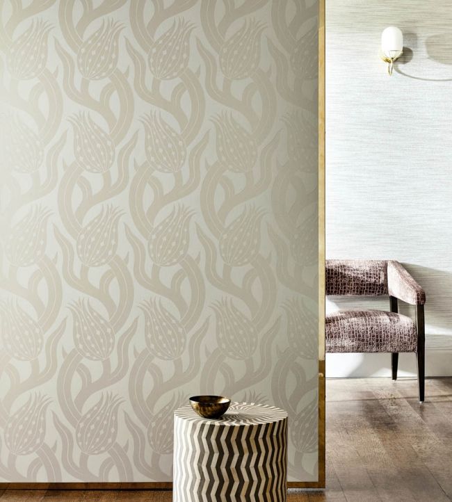 Persian Tulip Wallpaper - Silver - ZHIW312998 - Zoffany