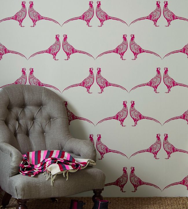 Pheasant Wallpaper - Pink - BG1500102 - Barneby Gates