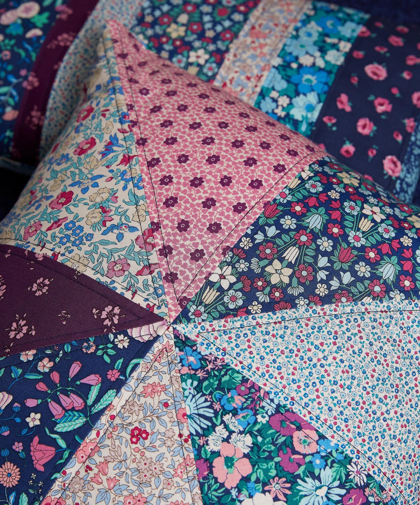 Suffolk Fields Lasenby Quilting Cotton Fabric - Blue - Liberty